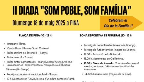 Cartell de la II Diada Familiar a Pina