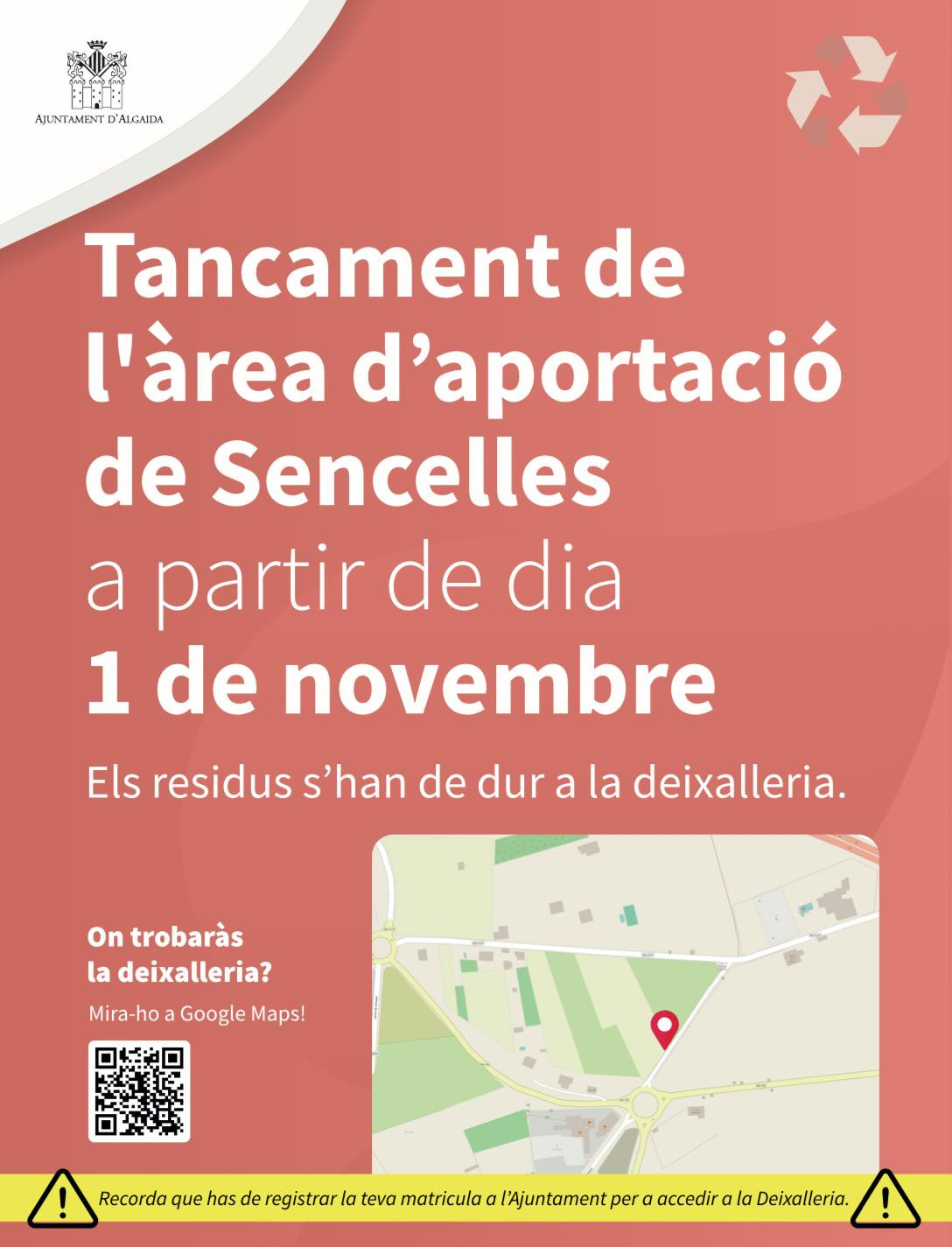 Tancament de l'àrea d'aportació de Sencelles