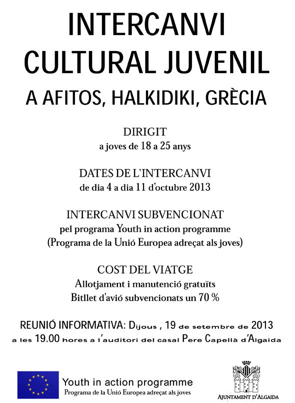 L'Ajuntament promou un intercanvi cultural dels joves d'Algaida amb els d' Afitos, Halkidiki, de Grècia