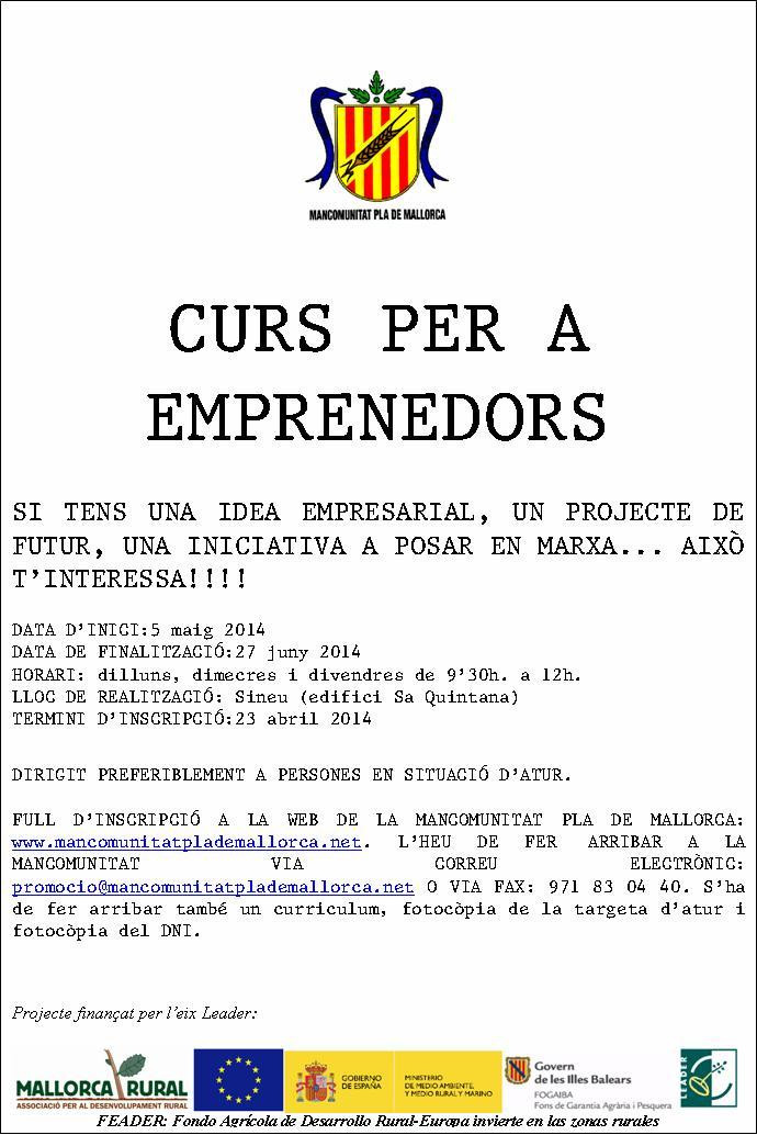 Curs per emprenedors a la Mancomunitat del Pla
