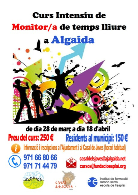 Curs intensiu de monitor de temps lliure del 28 de març al 18 d'abril