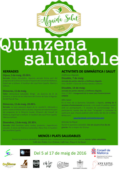 Algaida celebra la "Quinzena Saludable" amb la implicació d'empreses de serveis i restaurants