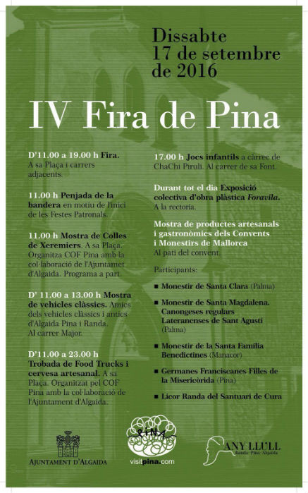 La Fira de Pina arriba dissabte a la seva IV edició amb nova franja horaria