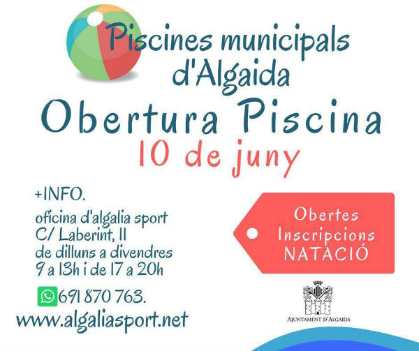 El proper dissabte 10 de juny s'obrin les piscines municipals