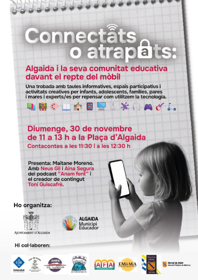 Cartel sobre la jornada de reflexió de l'ús del mòbil