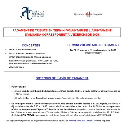 PAGAMENT DE TRIBUTS
