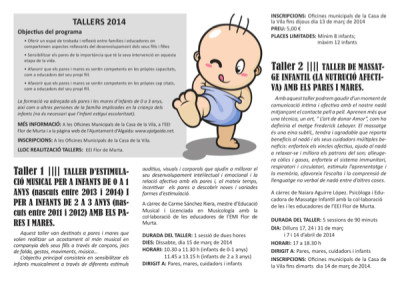 Tallers amb famílies amb infants de 0 a 3 anys