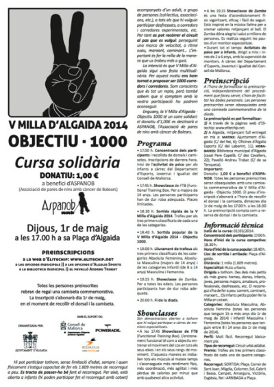 Arriba la V edició de la Milla d'Algaida objectiu 1000