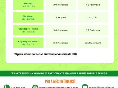Preus i serveis escola estiu Algaida