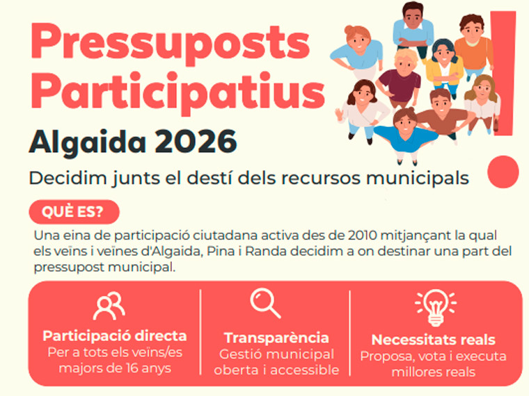 Pressuposts Participatius Algaida 2026: ja és hora de fer sentir la teva veu
