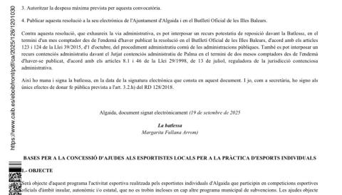 BOIB subvenció per esportistes individuals