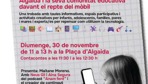 Cartel sobre la jornada de reflexió de l'ús del mòbil